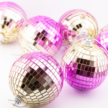 Afbeelding in Gallery-weergave laden, Kerstbal Disco - Roze/Goud
