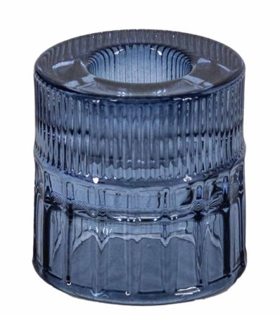 Glazen kaarsenstandaard - Blauw