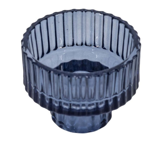 Glazen waxine- en kaarsenstandaard - Blauw