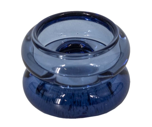 Glazen waxine- en kaarsenstandaard- Blauw