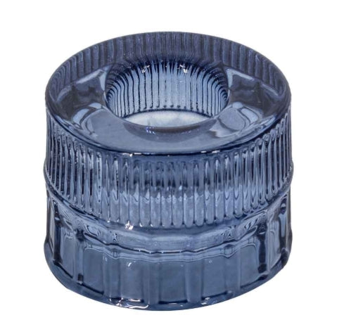 Glazen waxine- en kaarsenstandaard -Blauw