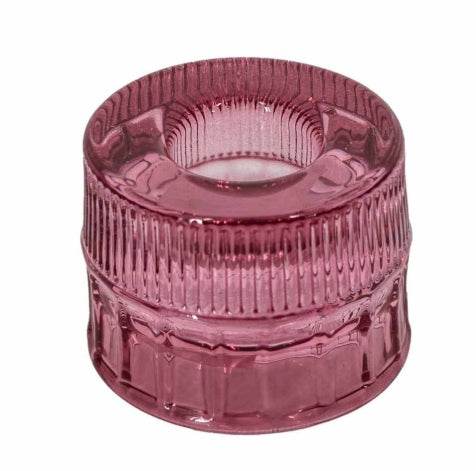 Glazen waxine- en kaarsenstandaard - Roze