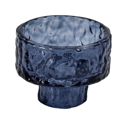 Glazen waxine- en kaarsenstandaard - Blauw