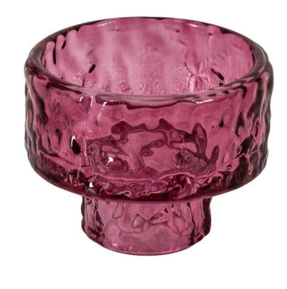 Glazen waxine- en kaarsenstandaard - Roze