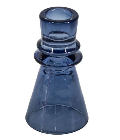Glazen kaarsenstandaard - Blauw