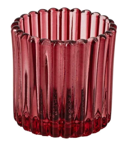 Glazen waxinehouder - Rood
