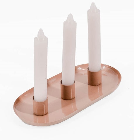 Kaarsenstandaard ovaal - Peach