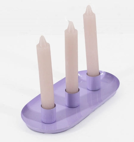 Kaarsenstandaard ovaal - Lila