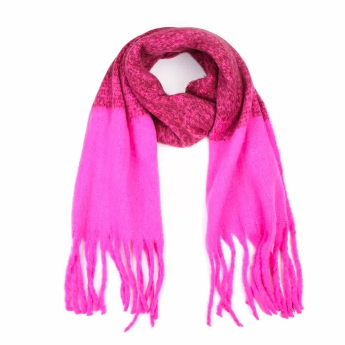Sjaal print - Fuchsia/donkerroze