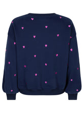 Afbeelding in Gallery-weergave laden, Ydence Sweater Hearts - Navy/fuchsia purple
