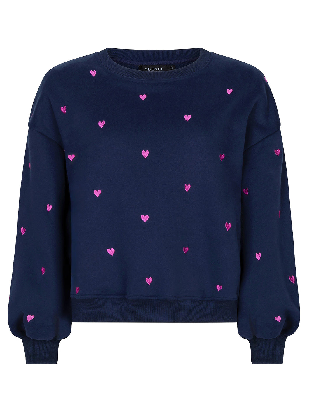 Ydence Sweater Hearts - Navy/fuchsia purple