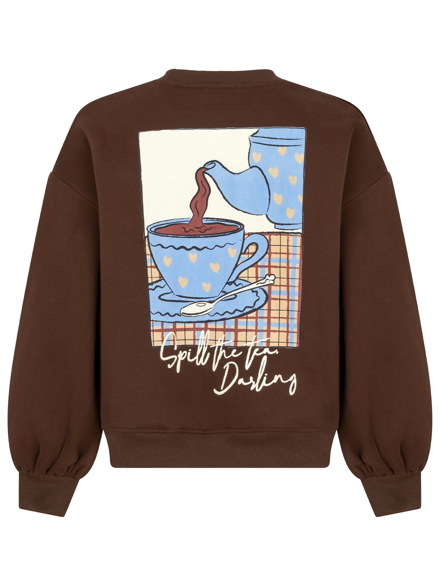 Ydence Sweater Spill the tea - Brown Blue