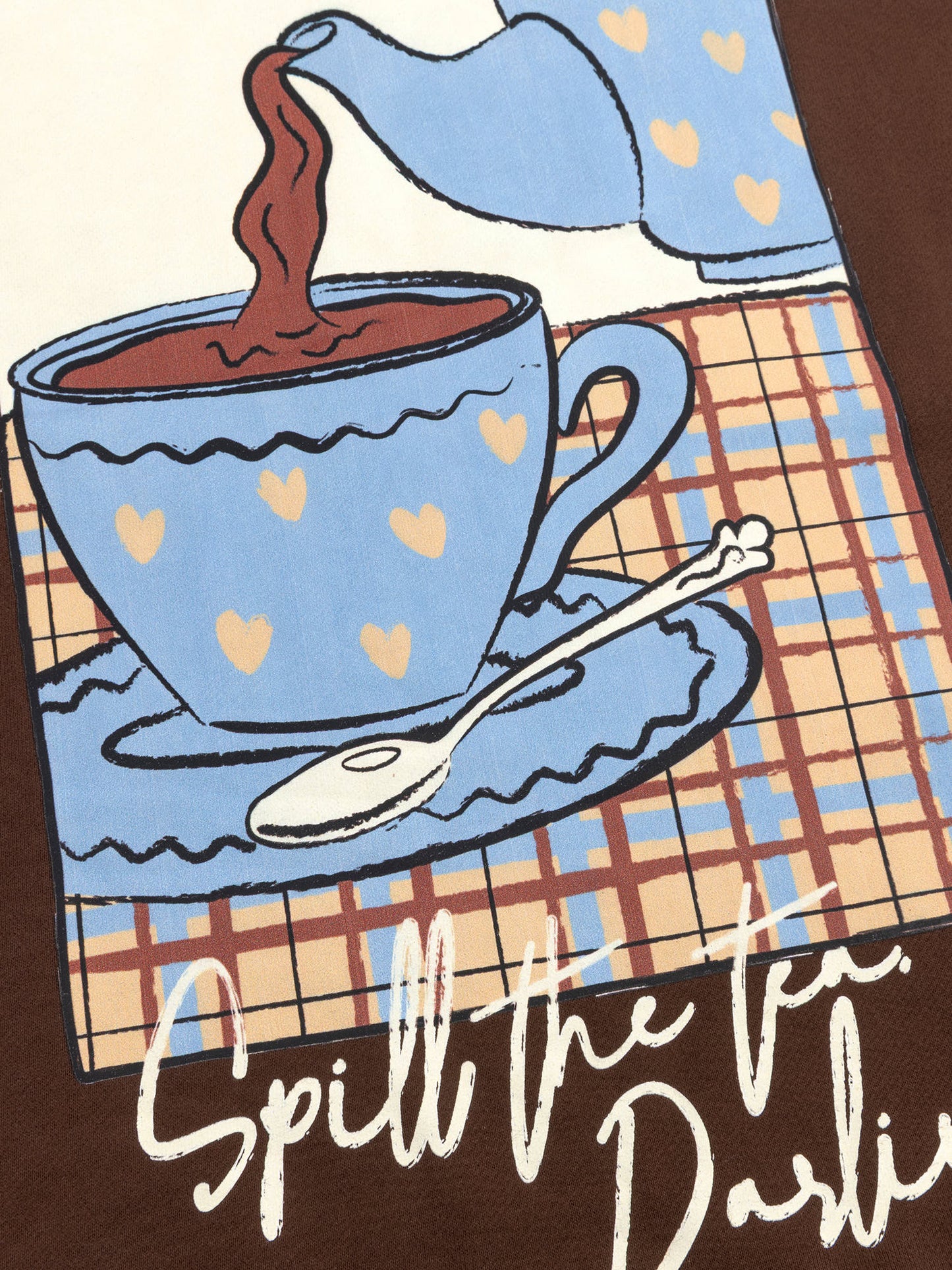 Ydence Sweater Spill the tea - Brown Blue