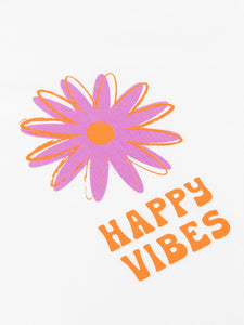 T-Shirt Happy vibes - Wit