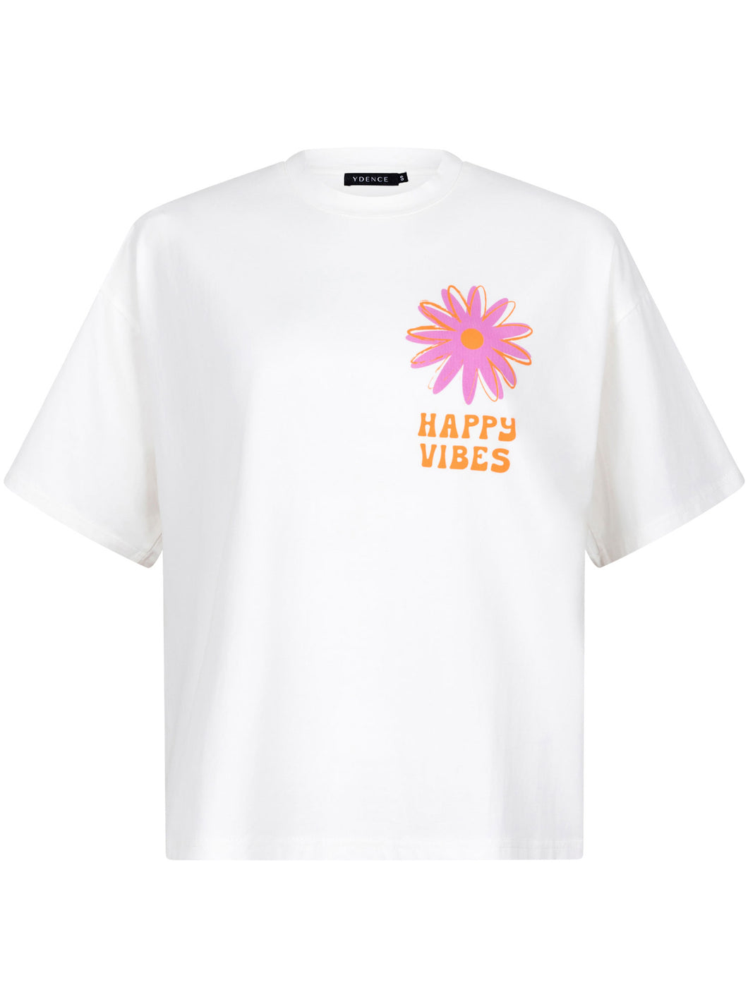 T-Shirt Happy vibes - Wit