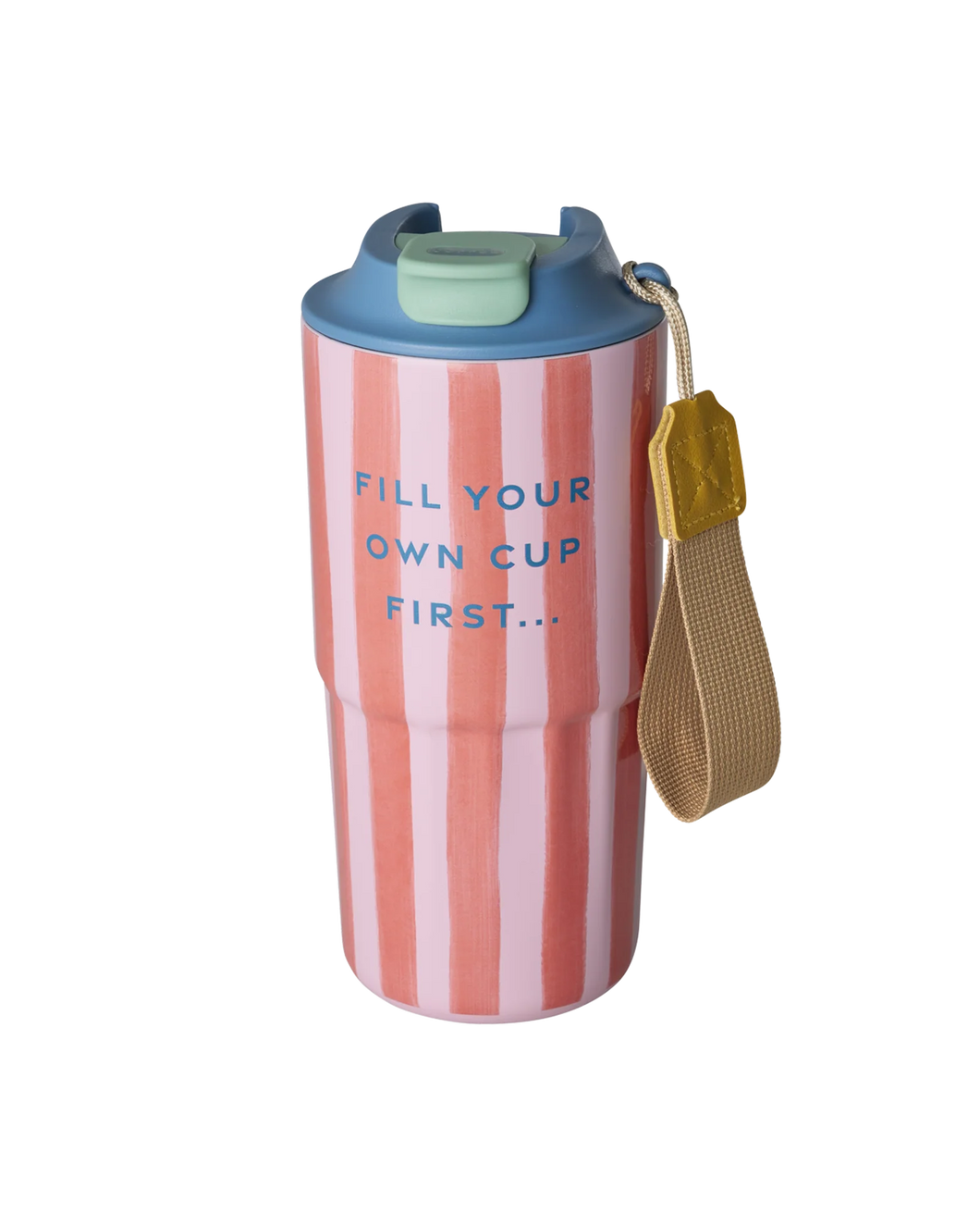 Roestvrijstalen Thermobeker - Roze - Organic Stripes Print