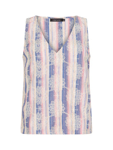 Top Cela - Denim blue/pink stripe