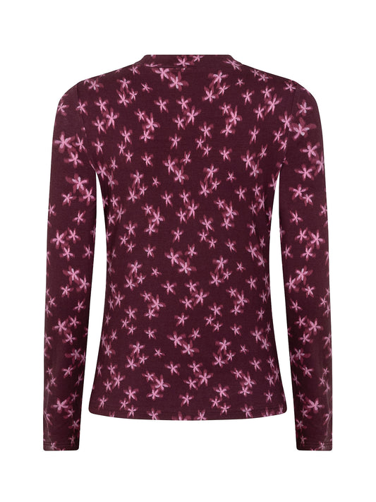Ydence Top Vanya - Plum flower