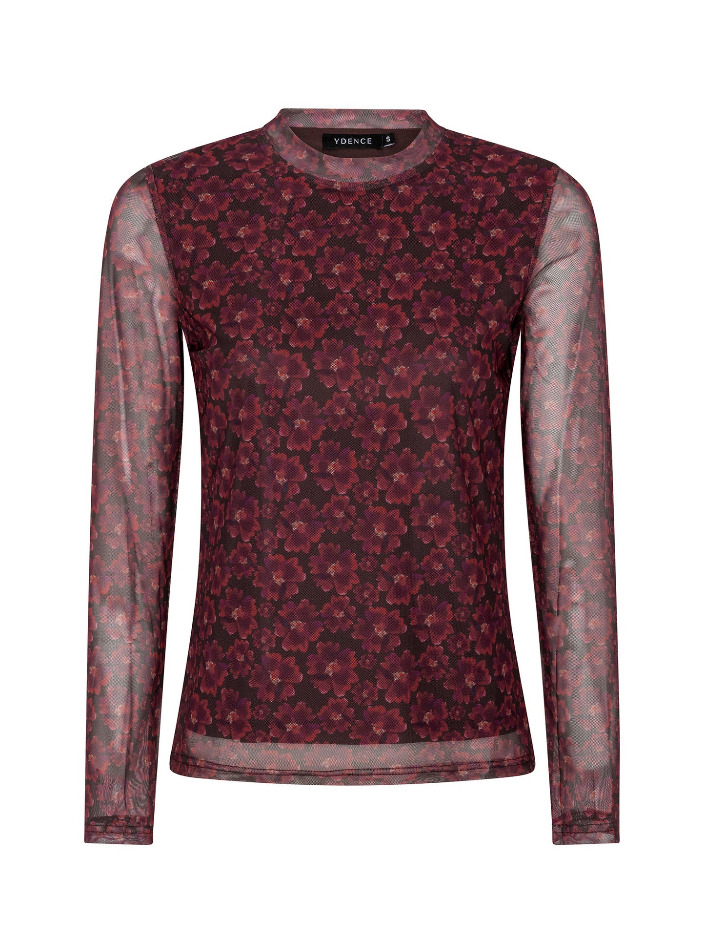 Ydence Top Willemijn - Burgundy flower