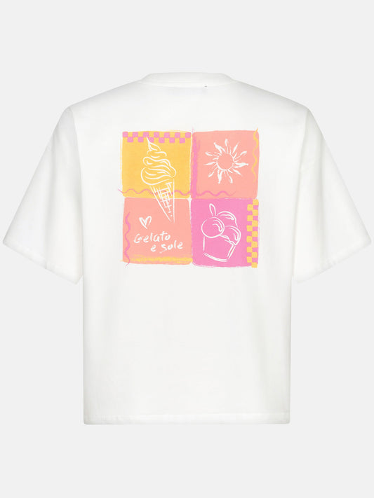 Ydence T-shirt Gelato e sole - Off White