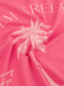 T-shirt Palm trees - Coral pink