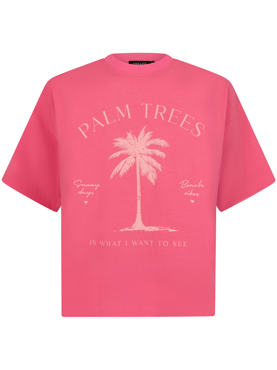 T-shirt Palm trees - Coral pink