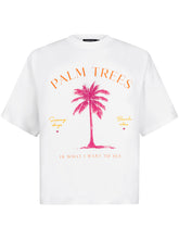 Afbeelding in Gallery-weergave laden, T-shirt Palm trees -Off white/multi
