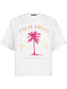T-shirt Palm trees -Off white/multi