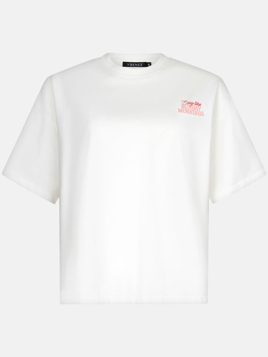 Ydence T-shirt Sunday mornings - Off White