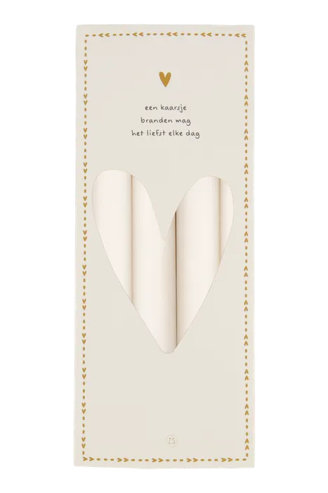 Zusss 4 rustieke kaarsen - Offwhite