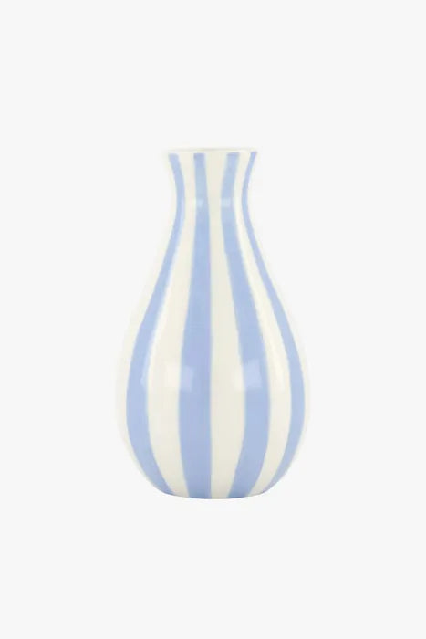 Zusss Vaasje keramiek streep Blauw/Wit