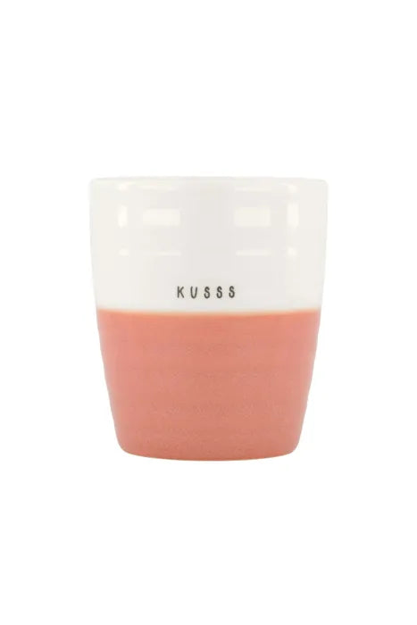 Zusss koffiemok Kusss - Wit/Oudroze