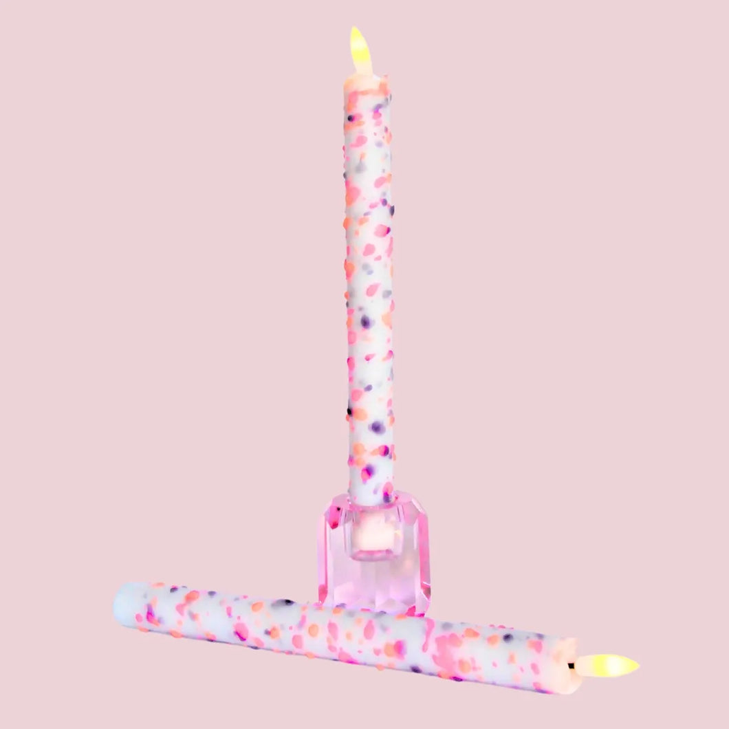 LED Pillar Kaars Confetti  – Multicolor
