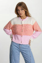 Afbeelding in Gallery-weergave laden, Vestje streep - Roze/creme/oranje
