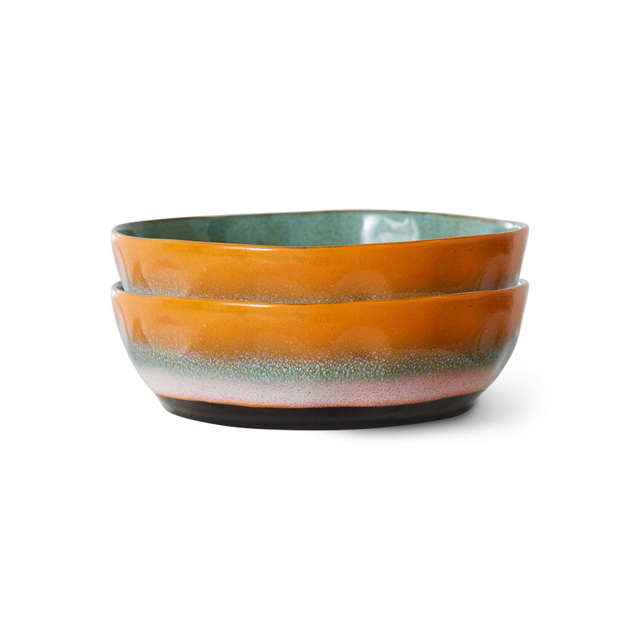 70s ceramics: pasta bowls - Golden Hour
