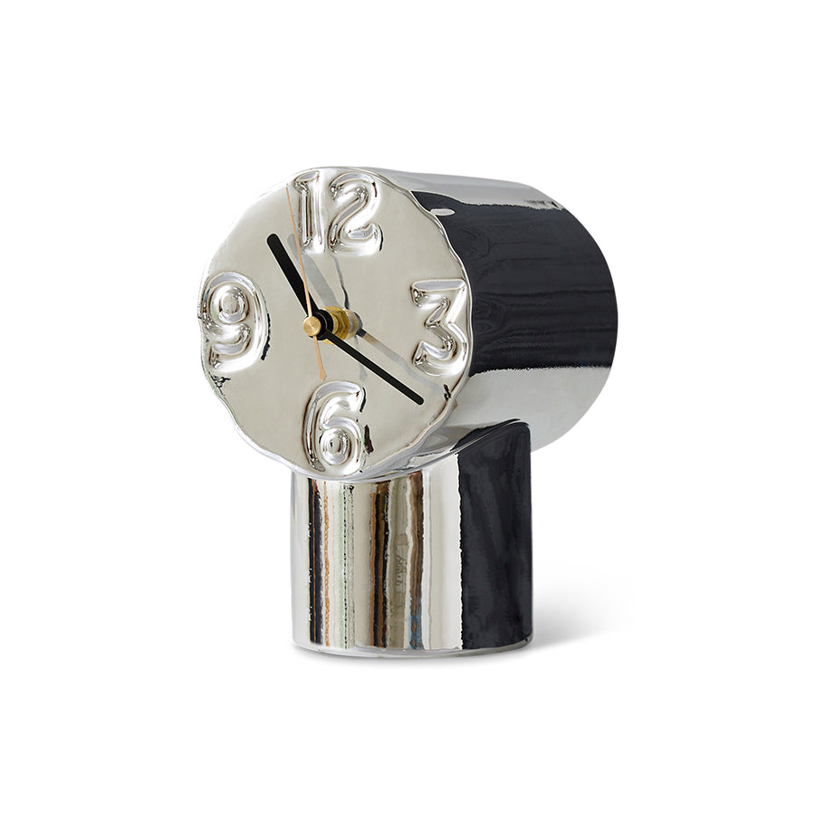 HK Living - Retro ceramic clock chrome