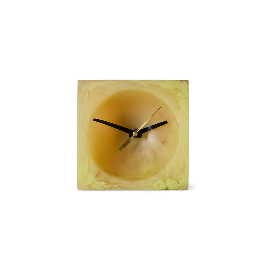 Hkliving - Resin Table clock, soft yellow