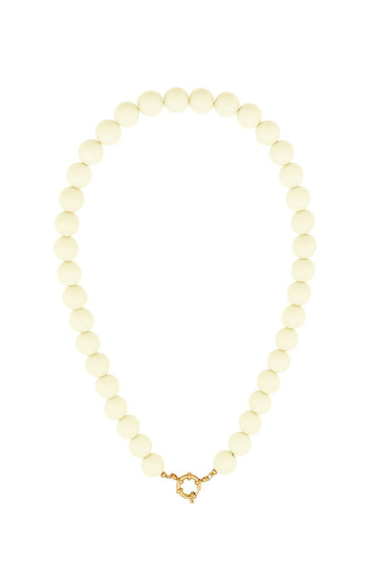 Gekleurde kralenketting - Wit/goud