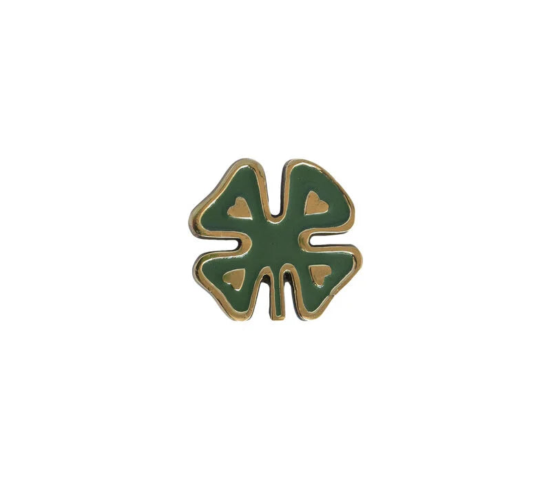 All The Luck In The World - Deurknop messing lucky klaver - Groen