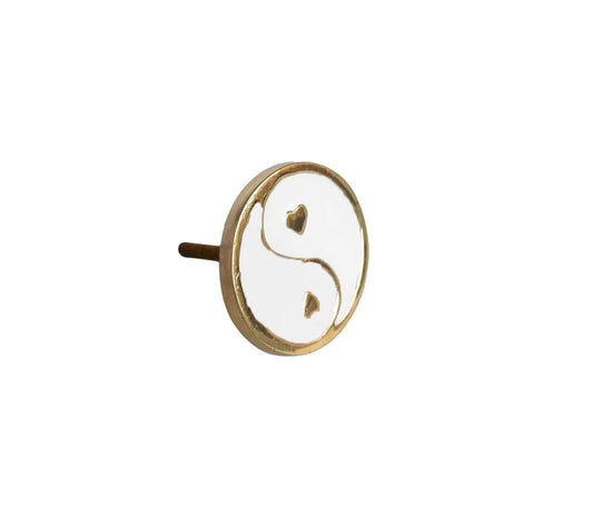 All The Luck In The World - Deurknop Messing YinYang Wit
