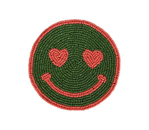 Onderzetter groene smiley - All the luck in the world
