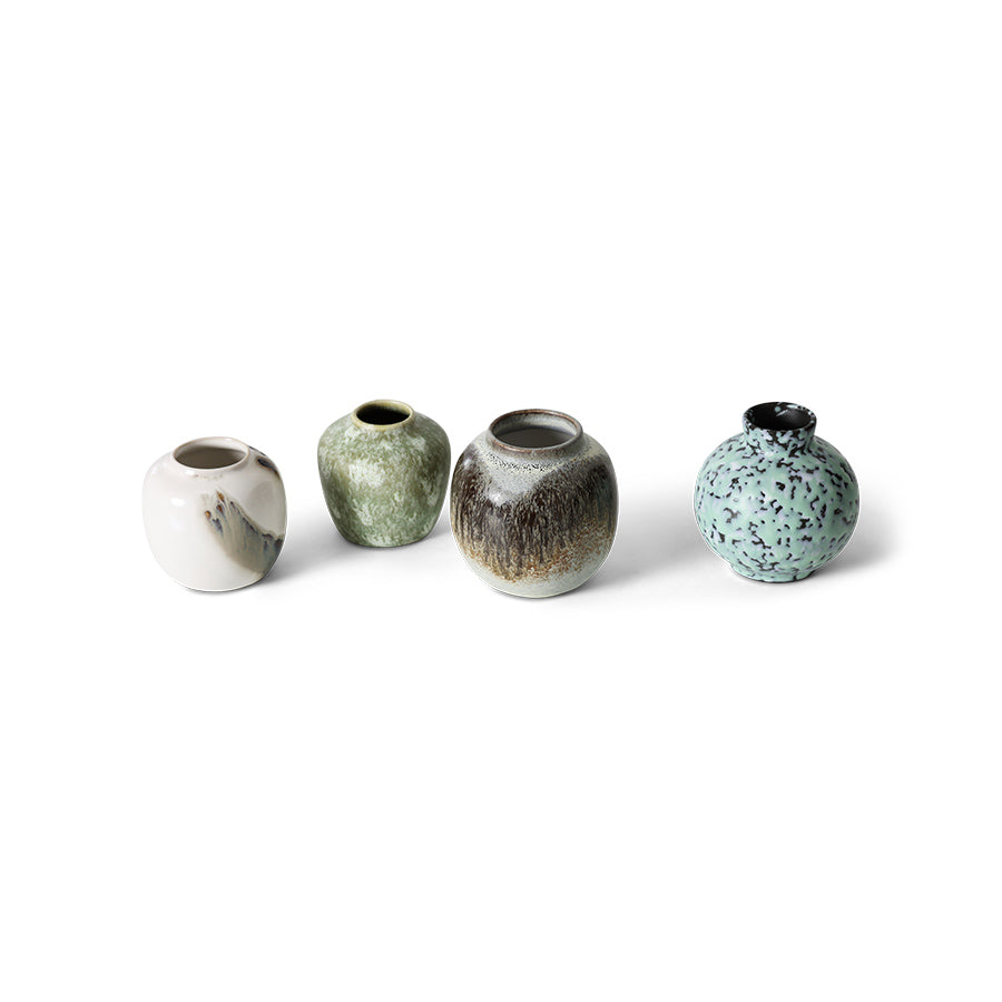 70s ceramics: small vases - Canyon set of 4