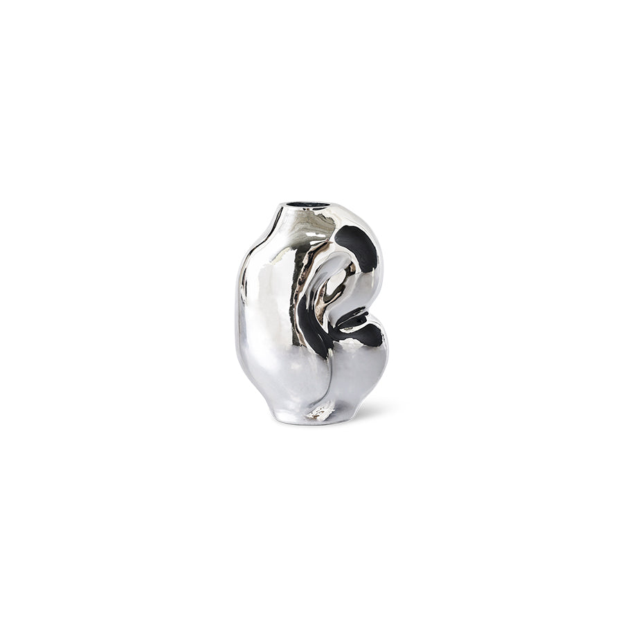 HK Living Vaas Gleam glass small - Chrome