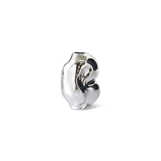 HK Living Vaas Gleam glass small - Chrome