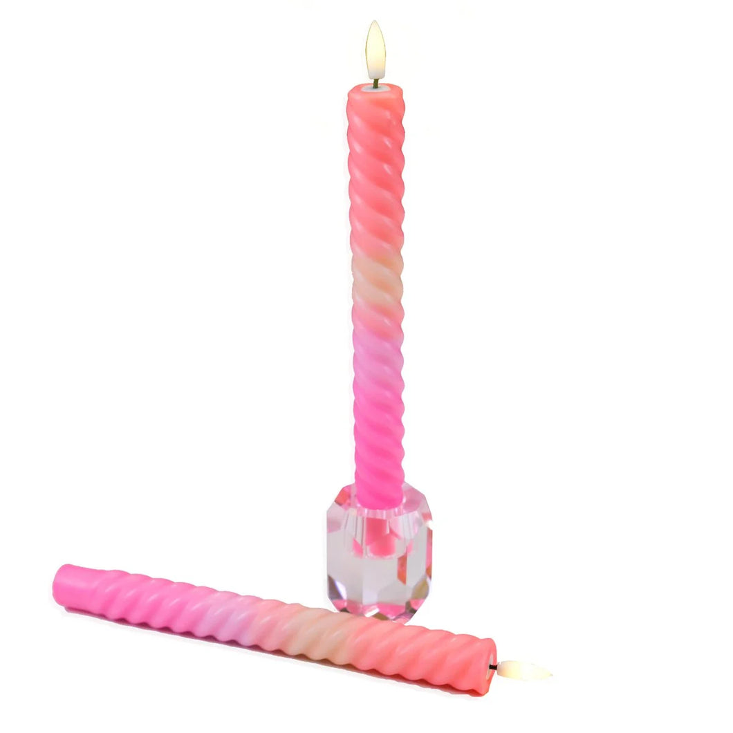 LED Swirl Kaars - Roze/Oranje