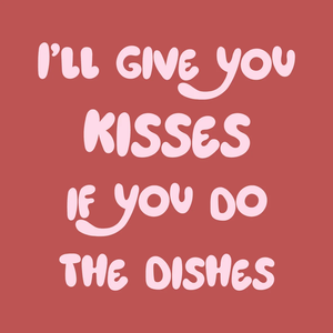 Tegeltje - Kisses and dishes