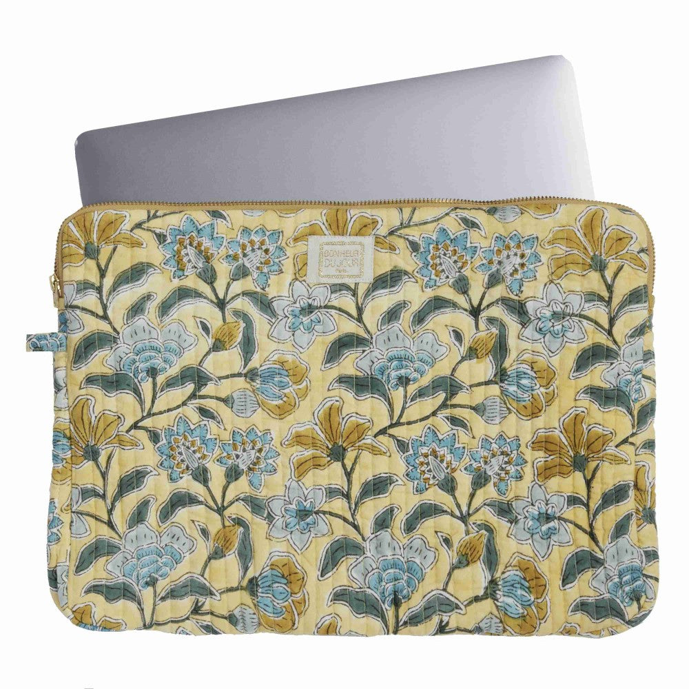 Laptop sleeve bohemian - Geel/blauw/groen