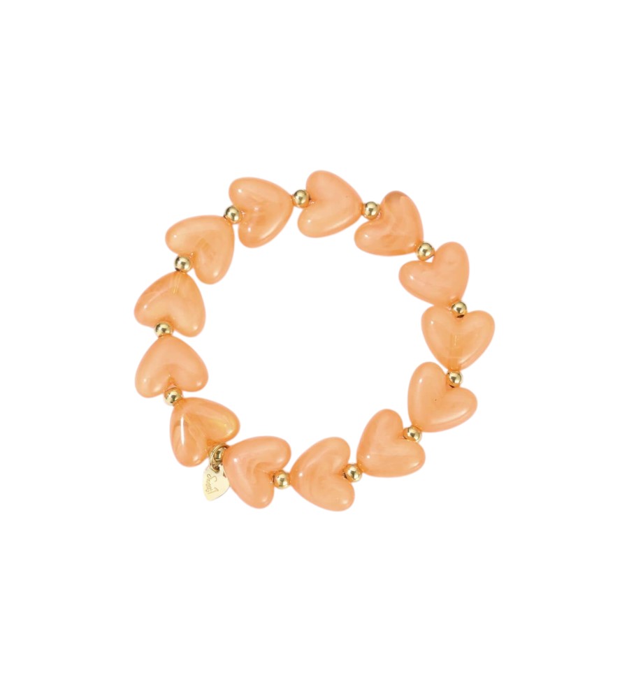 Hartjes kralen armband - Oranje