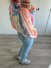 Afbeelding in Gallery-weergave laden, Blouse print - Wit/roze/oranje/geel/blauw
