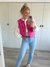 Afbeelding in Gallery-weergave laden, Gilet bloemetjes - Roze/rood
